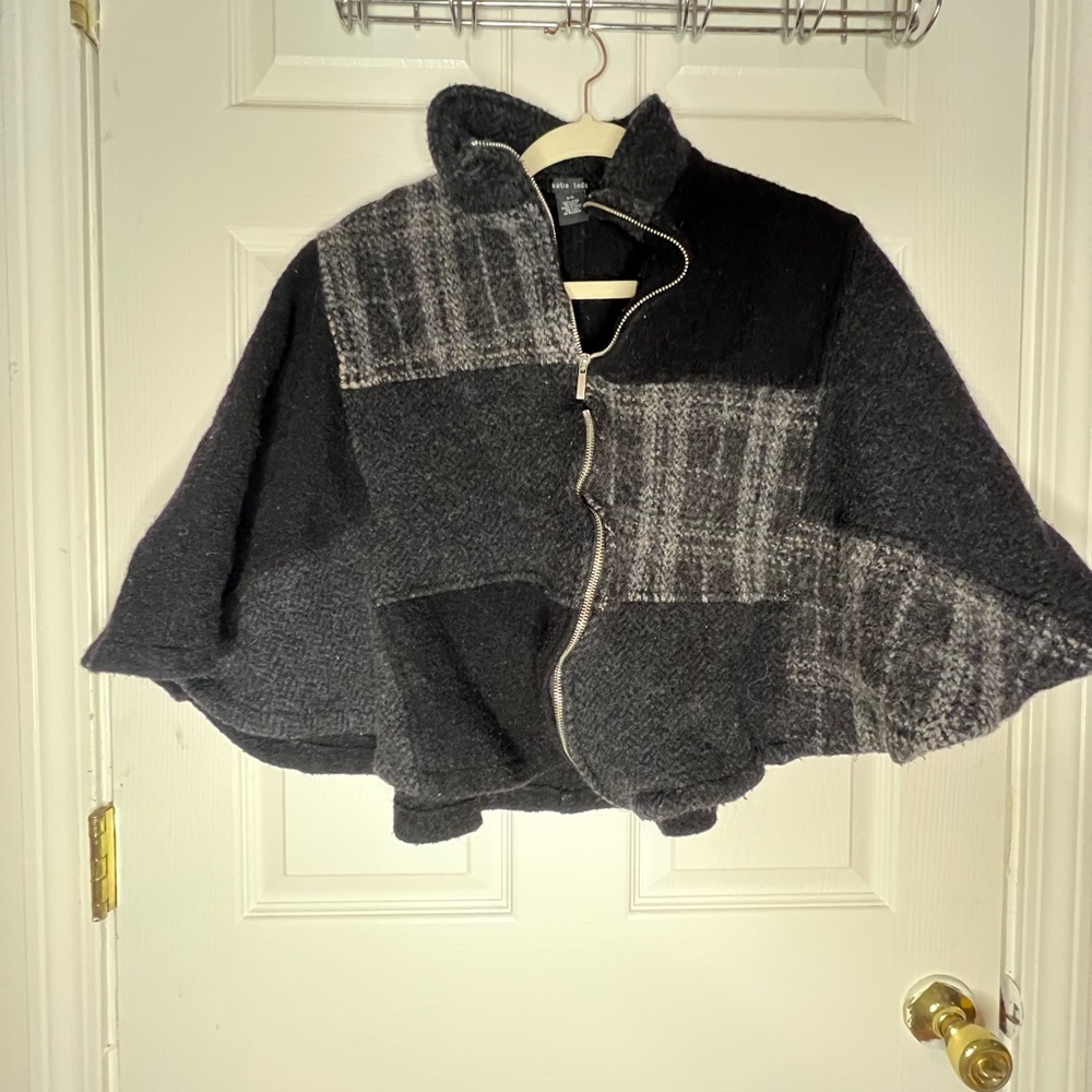 100% Wool Patchwork Cape - image 1